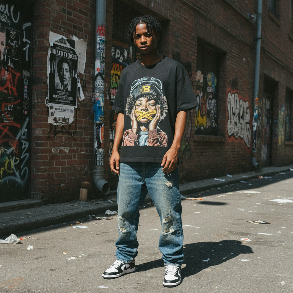 “Muted But Not Silent” – Unisex Y2K Graphic Tee | Kids & Adult Sizes | 100% Cotton | Harajuku Streetwear